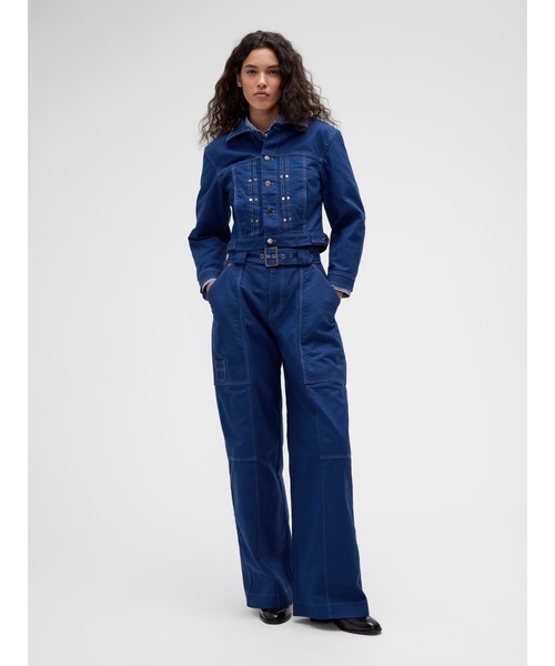 GAP(ギャップ)の「GapStudio クロップド キャンバスジャケット(デニムジャケット・レディース・ブルー・L/S/XS/M/XXS)」の3枚目の写真