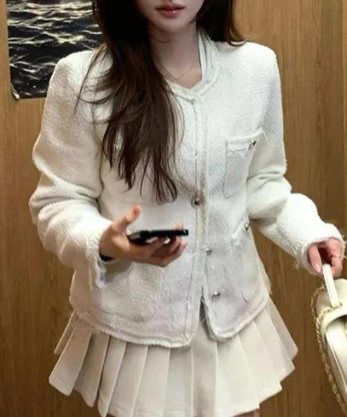 AMAJI（アマジ）の「ツイードジャケット（その他アウター・レディース・ブラック/ホワイト・MEDIUM/SMALL）」の5枚目の写真