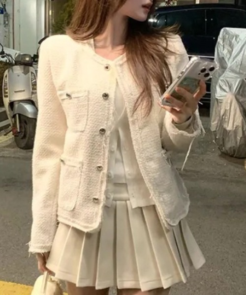 AMAJI（アマジ）の「ツイードジャケット（その他アウター・レディース・ブラック/ホワイト・MEDIUM/SMALL）」の4枚目の写真