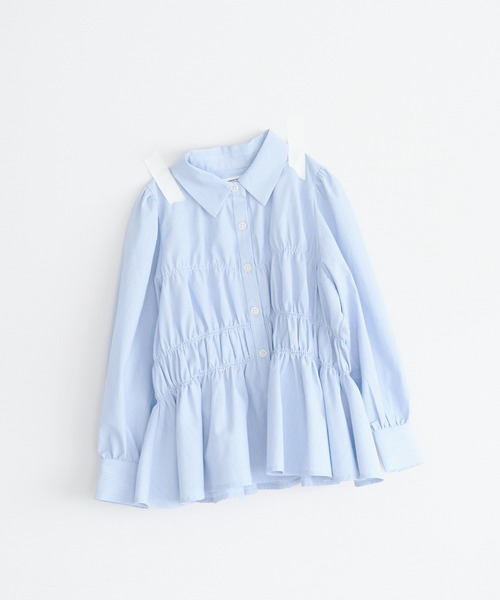 LOWRYS FARM(ローリーズファーム)の「コタットシャーリングシャツ 1063354(シャツ/ブラウス・キッズ・ゴールド/ライトブルー/グリーン系その他・130cm/120cm/140cm/110cm/150cm)」の3枚目の写真