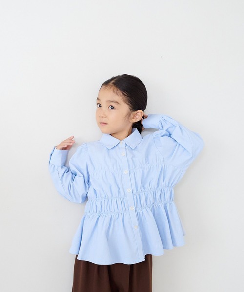 LOWRYS FARM(ローリーズファーム)の「コタットシャーリングシャツ 1063354(シャツ/ブラウス・キッズ・ゴールド/ライトブルー/グリーン系その他・130cm/120cm/140cm/110cm/150cm)」の5枚目の写真