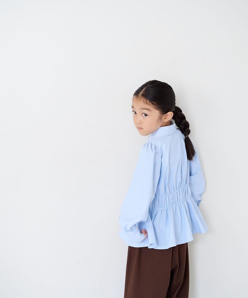 LOWRYS FARM(ローリーズファーム)の「コタットシャーリングシャツ 1063354(シャツ/ブラウス・キッズ・ゴールド/ライトブルー/グリーン系その他・130cm/120cm/140cm/110cm/150cm)」の6枚目の写真