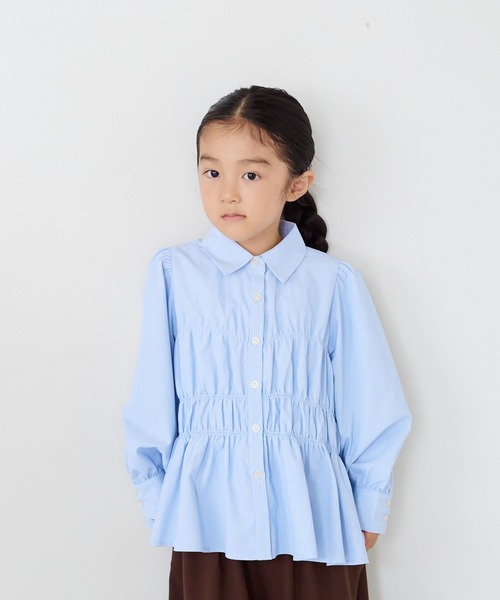 LOWRYS FARM(ローリーズファーム)の「コタットシャーリングシャツ 1063354(シャツ/ブラウス・キッズ・ゴールド/ライトブルー/グリーン系その他・130cm/120cm/140cm/110cm/150cm)」の8枚目の写真
