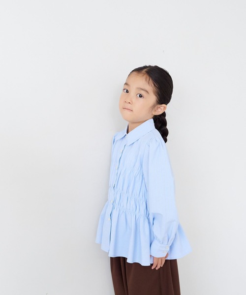 LOWRYS FARM(ローリーズファーム)の「コタットシャーリングシャツ 1063354(シャツ/ブラウス・キッズ・ゴールド/ライトブルー/グリーン系その他・130cm/120cm/140cm/110cm/150cm)」の9枚目の写真