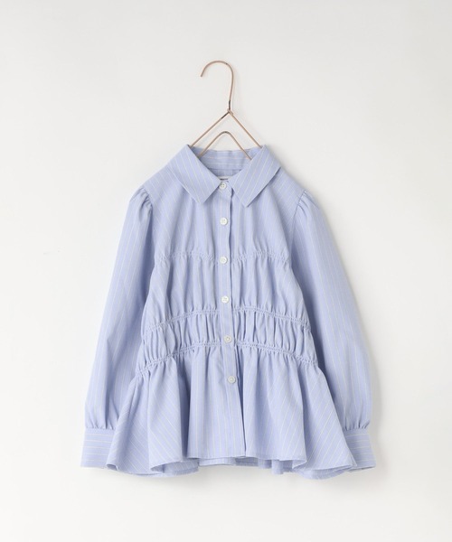 LOWRYS FARM(ローリーズファーム)の「コタットシャーリングシャツ 1063354(シャツ/ブラウス・キッズ・ゴールド/ライトブルー/グリーン系その他・130cm/120cm/140cm/110cm/150cm)」の11枚目の写真