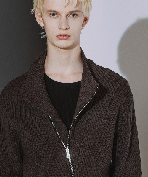 NO ID.(ノーアイディ)の「mn3309- ハイネックライダースニットZIP-CD ジップカーディガン(459010-598K)(カーディガン/ボレロ・メンズ・グレー/ブラック/ブラック×グレー・ONE SIZE)」の8枚目の写真