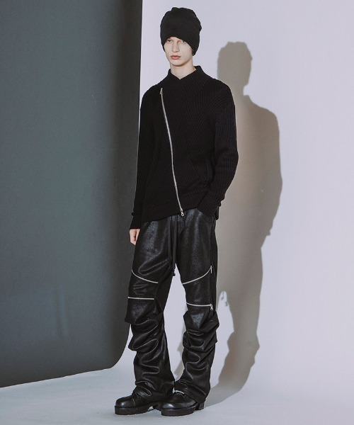 NO ID.(ノーアイディ)の「mn3309- ハイネックライダースニットZIP-CD ジップカーディガン(459010-598K)(カーディガン/ボレロ・メンズ・グレー/ブラック/ブラック×グレー・ONE SIZE)」の13枚目の写真