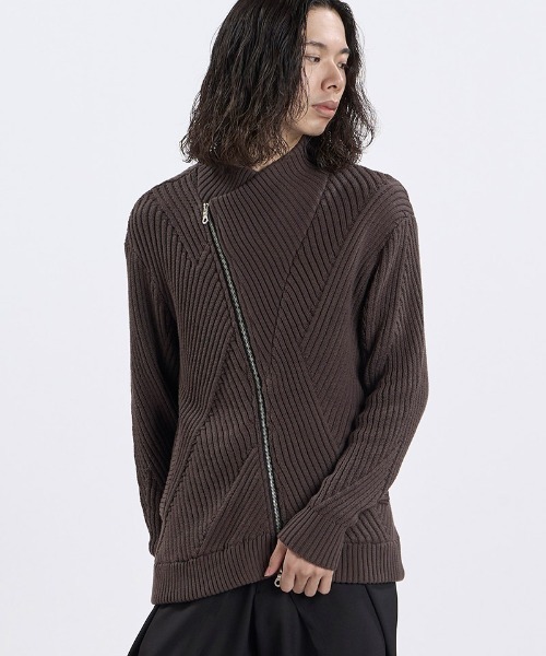 NO ID.(ノーアイディ)の「mn3309- ハイネックライダースニットZIP-CD ジップカーディガン(459010-598K)(カーディガン/ボレロ・メンズ・グレー/ブラック/ブラック×グレー・ONE SIZE)」の15枚目の写真