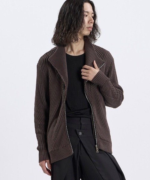 NO ID.(ノーアイディ)の「mn3309- ハイネックライダースニットZIP-CD ジップカーディガン(459010-598K)(カーディガン/ボレロ・メンズ・グレー/ブラック/ブラック×グレー・ONE SIZE)」の16枚目の写真