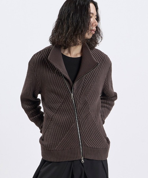NO ID.(ノーアイディ)の「mn3309- ハイネックライダースニットZIP-CD ジップカーディガン(459010-598K)(カーディガン/ボレロ・メンズ・グレー/ブラック/ブラック×グレー・ONE SIZE)」の17枚目の写真