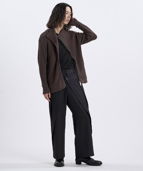 NO ID.(ノーアイディ)の「mn3309- ハイネックライダースニットZIP-CD ジップカーディガン(459010-598K)(カーディガン/ボレロ・メンズ・グレー/ブラック/ブラック×グレー・ONE SIZE)」の18枚目の写真