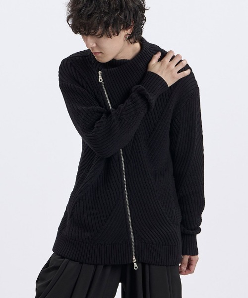 NO ID.(ノーアイディ)の「mn3309- ハイネックライダースニットZIP-CD ジップカーディガン(459010-598K)(カーディガン/ボレロ・メンズ・グレー/ブラック/ブラック×グレー・ONE SIZE)」の19枚目の写真