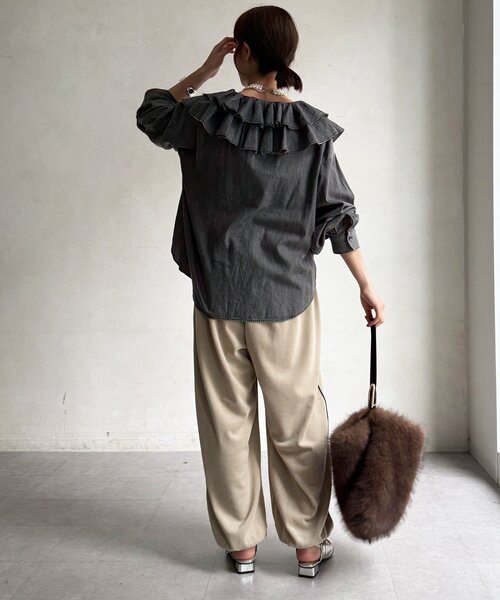 DouDou(ドゥドゥ)の「【WEB限定】フリースパンツ(その他パンツ・レディース・ホワイト系その他/グレイッシュベージュ・FREE)」の14枚目の写真