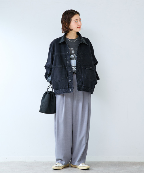 B.C STOCK(ベーセーストック)の「DENIM TRUCKER JKT(デニムジャケット・メンズ・ブラック/ブルー系その他・LARGE/MEDIUM)」の3枚目の写真