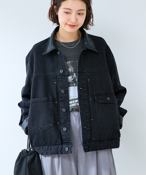 B.C STOCK(ベーセーストック)の「DENIM TRUCKER JKT(デニムジャケット・メンズ・ブラック/ブルー系その他・LARGE/MEDIUM)」の6枚目の写真