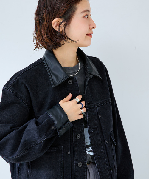 B.C STOCK(ベーセーストック)の「DENIM TRUCKER JKT(デニムジャケット・メンズ・ブラック/ブルー系その他・LARGE/MEDIUM)」の9枚目の写真