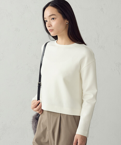 COMME CA ISM（コムサイズム）の「クロップド長袖 Tシャツ（Tシャツ/カットソー・レディース・ブラック/ホワイト・M/S/LL/L）」の5枚目の写真