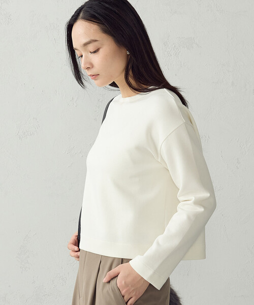 COMME CA ISM（コムサイズム）の「クロップド長袖 Tシャツ（Tシャツ/カットソー・レディース・ブラック/ホワイト・M/S/LL/L）」の6枚目の写真