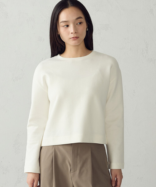 COMME CA ISM（コムサイズム）の「クロップド長袖 Tシャツ（Tシャツ/カットソー・レディース・ブラック/ホワイト・M/S/LL/L）」の9枚目の写真