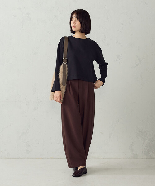 COMME CA ISM（コムサイズム）の「クロップド長袖 Tシャツ（Tシャツ/カットソー・レディース・ブラック/ホワイト・M/S/LL/L）」の10枚目の写真