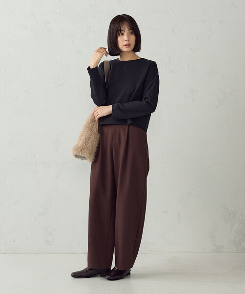 COMME CA ISM（コムサイズム）の「クロップド長袖 Tシャツ（Tシャツ/カットソー・レディース・ブラック/ホワイト・M/S/LL/L）」の11枚目の写真