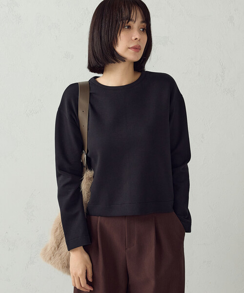 COMME CA ISM（コムサイズム）の「クロップド長袖 Tシャツ（Tシャツ/カットソー・レディース・ブラック/ホワイト・M/S/LL/L）」の12枚目の写真