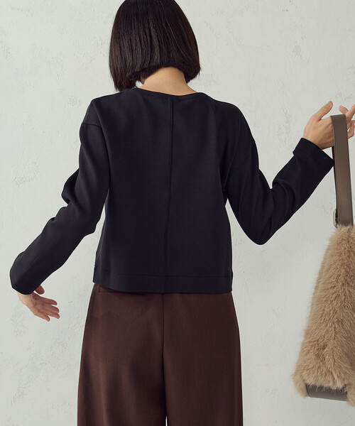 COMME CA ISM（コムサイズム）の「クロップド長袖 Tシャツ（Tシャツ/カットソー・レディース・ブラック/ホワイト・M/S/LL/L）」の14枚目の写真