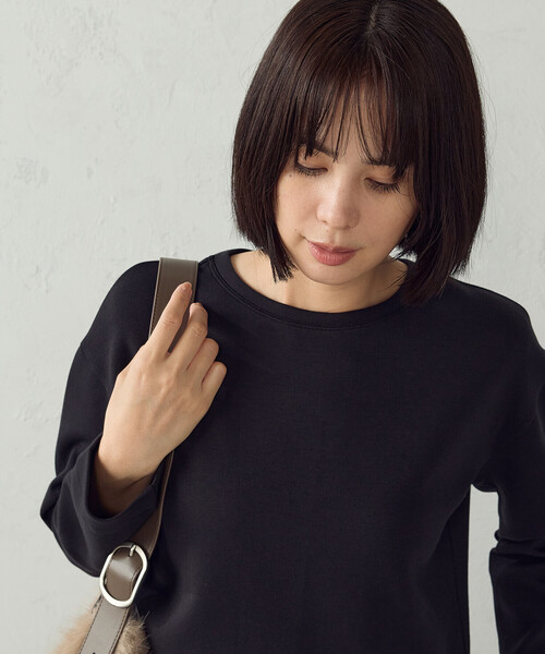 COMME CA ISM（コムサイズム）の「クロップド長袖 Tシャツ（Tシャツ/カットソー・レディース・ブラック/ホワイト・M/S/LL/L）」の16枚目の写真