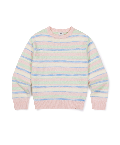 MMLG(エムエムエルジー)の「PALETTE STRIPE KNIT (PINK)(ニット/セーター・レディース・その他・SMALL/MEDIUM/LARGE/X-LARGE)」の1枚目の写真