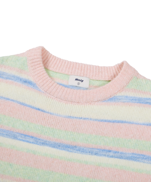 MMLG(エムエムエルジー)の「PALETTE STRIPE KNIT (PINK)(ニット/セーター・レディース・その他・SMALL/MEDIUM/LARGE/X-LARGE)」の4枚目の写真