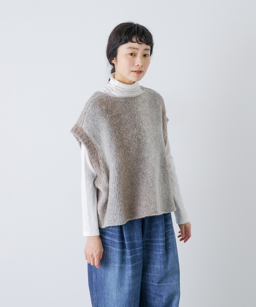かぐれ(カグレ)の「グラデーションニットベスト(ニット/セーター・レディース・チャコールグレー/ベージュ系その他・FREE)」の12枚目の写真
