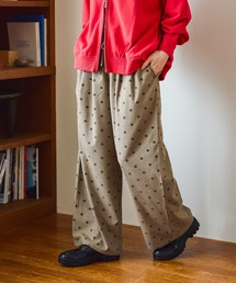 TRフロッキードットワイドパンツ[プチ・プラスサイズあり]