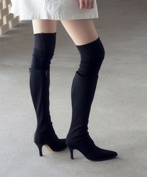 CESTI(セスティ)の「シルエットポインテッドストレッチロングブーツ(ブラック)(ブーツ・レディース・ブラック・22.5cm/23.5cm/24cm/24.5cm/23cm/25cm)」の6枚目の写真
