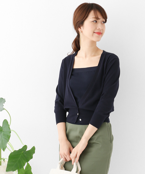 URBAN RESEARCH DOORS（アーバンリサーチドアーズ）の「ハイツイストコットンニットキャミソール∴（ニット/セーター・レディース・オフホワイト/グレー/ネイビー・ONE SIZE）」の16枚目の写真