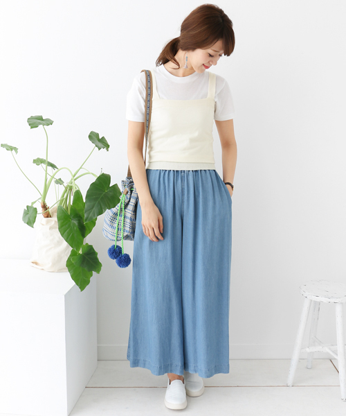 URBAN RESEARCH DOORS（アーバンリサーチドアーズ）の「ハイツイストコットンニットキャミソール∴（ニット/セーター・レディース・オフホワイト/グレー/ネイビー・ONE SIZE）」の17枚目の写真