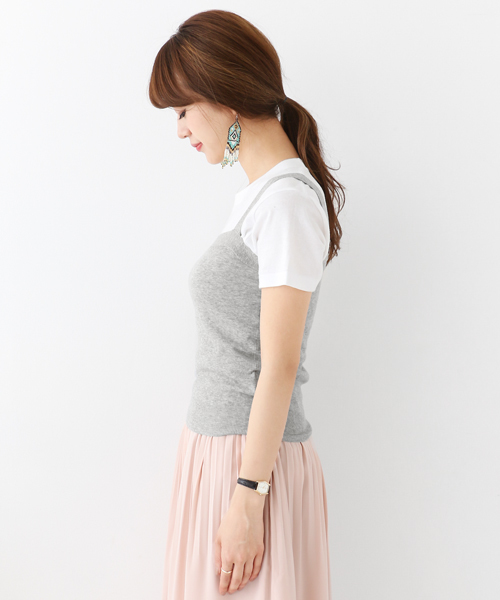 URBAN RESEARCH DOORS（アーバンリサーチドアーズ）の「ハイツイストコットンニットキャミソール∴（ニット/セーター・レディース・オフホワイト/グレー/ネイビー・ONE SIZE）」の11枚目の写真