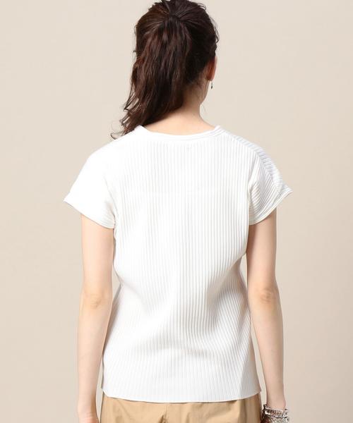 BEAUTY&YOUTH UNITED ARROWS（ビューティーアンドユースユナイテッドアローズ）の「BY トタンテレコ Vネックフレンチスリーブ◆（Tシャツ/カットソー・レディース・ホワイト/ベージュ/ネイビー・FREE）」の13枚目の写真