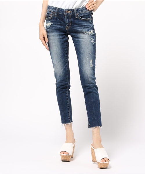 MOUSSY（マウジー）の「damage cropped Skinny（デニムパンツ・レディース・ブルー/ライトブルー・27inch/26inch/23inch/24inch/25inch）」の15枚目の写真