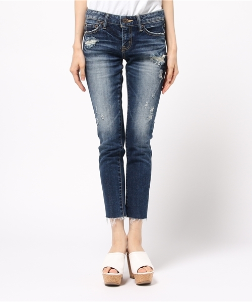 MOUSSY（マウジー）の「damage cropped Skinny（デニムパンツ・レディース・ブルー/ライトブルー・27inch/26inch/23inch/24inch/25inch）」の10枚目の写真