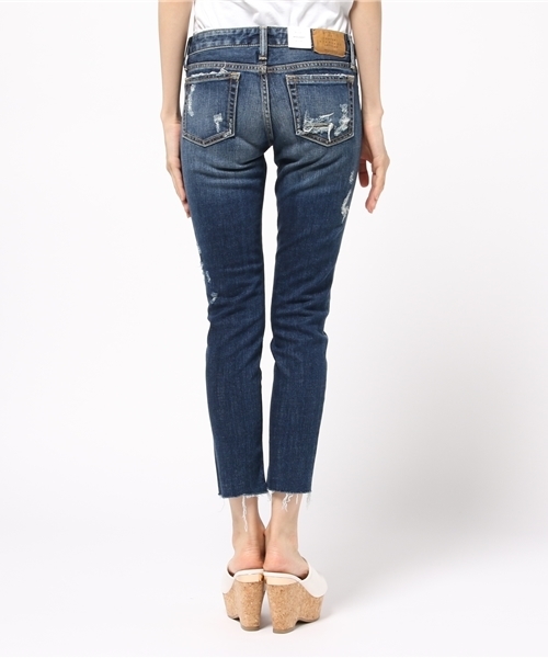 MOUSSY（マウジー）の「damage cropped Skinny（デニムパンツ・レディース・ブルー/ライトブルー・27inch/26inch/23inch/24inch/25inch）」の12枚目の写真