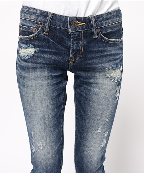 MOUSSY（マウジー）の「damage cropped Skinny（デニムパンツ・レディース・ブルー/ライトブルー・27inch/26inch/23inch/24inch/25inch）」の13枚目の写真