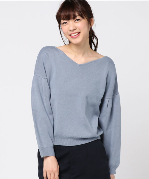 amelier MAJESTIC LEGON（アメリエルマジェスティックレゴン）の「【雑誌掲載】袖ボリュームプルオーバー（ニット/セーター・レディース・ピンクベージュ/オフホワイト/モカ/キャメル/ライトグレー/サックスブルー/ブラック/ライトピンク/アイボリー・FREE）」の19枚目の写真