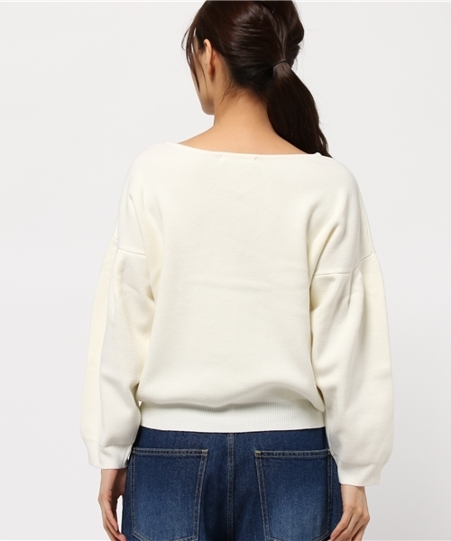 amelier MAJESTIC LEGON（アメリエルマジェスティックレゴン）の「【雑誌掲載】袖ボリュームプルオーバー（ニット/セーター・レディース・ピンクベージュ/オフホワイト/モカ/キャメル/ライトグレー/サックスブルー/ブラック/ライトピンク/アイボリー・FREE）」の12枚目の写真