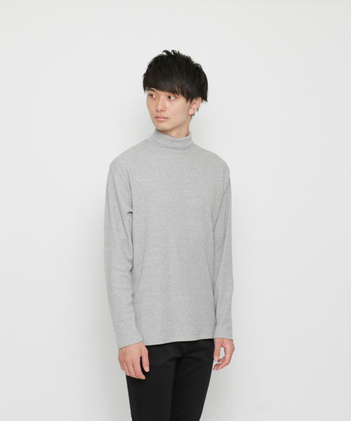 SENSE OF PLACE by URBAN RESEARCH(センスオブプレイスバイアーバンリサーチ)の「ワッフルタートルネックロングTシャツ(Tシャツ/カットソー・メンズ・ベージュ/ホワイト/グレー・MEDIUM/LARGE)」の3枚目の写真