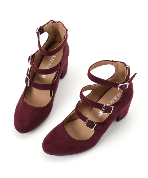 WEGO（ウィゴー）の「WEGO/3ベルトシューズ（パンプス・レディース・キャメル/パープル/ブラック/ワイン/ダークグリーン・LARGE/MEDIUM）」の17枚目の写真