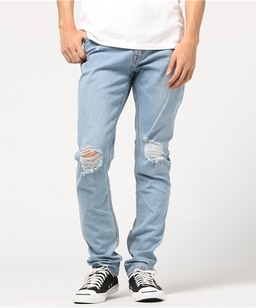 RES DENIM（レスデニム）の「RES DENIM/BOLT/レスデニム スキニーデニム クラッシュ ダメージ（デニムパンツ・メンズ・サックスブルー・32inch）」の13枚目の写真