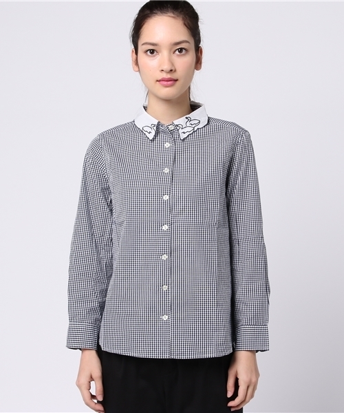 POU DOU DOU（プードゥドゥ）の「スワン刺繍シャツ（シャツ/ブラウス・レディース・ブラウン/ブラック/オフホワイト/ブルー/ネイビー・3）」の7枚目の写真