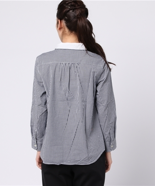 POU DOU DOU（プードゥドゥ）の「スワン刺繍シャツ（シャツ/ブラウス・レディース・ブラウン/ブラック/オフホワイト/ブルー/ネイビー・3）」の9枚目の写真