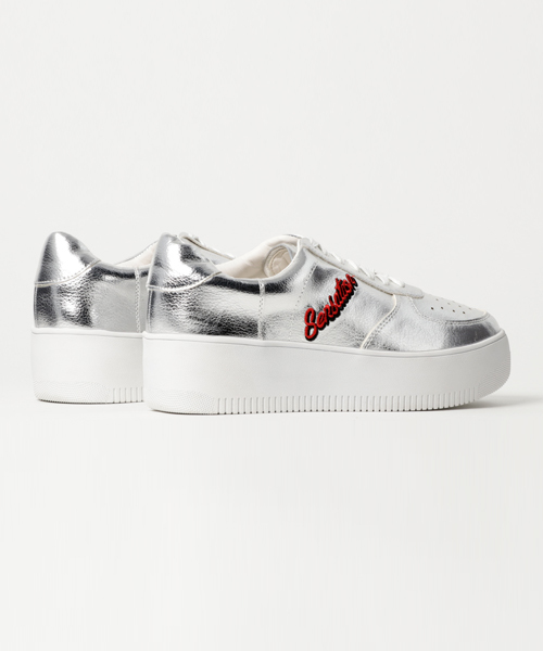 WEGO（ウィゴー）の「WEGO/厚底ロゴスニーカー（スニーカー・レディース・ホワイト/ブラック/シルバー・LARGE/MEDIUM）」の7枚目の写真