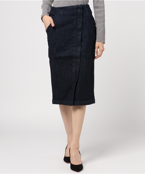 laboratory work（ラボラトリーワーク）の「ストレッチデニムタイトスカート（デニムスカート・レディース・ネイビー/ブラック・MEDIUM）」の15枚目の写真